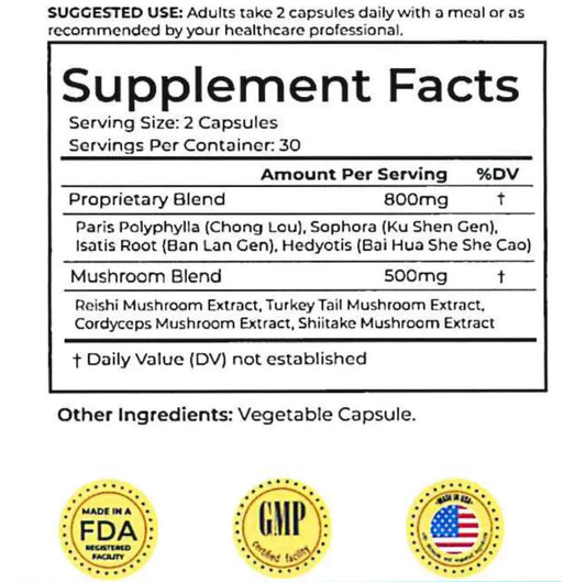 Pvireplex immune modulator supplement label and bottle by Dr. Julian Cano