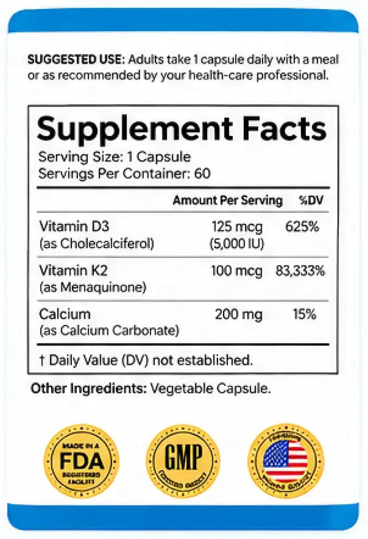 Vitamin D3 supplement bottle with cofactors by Dr. Julian Cano